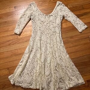 Elegant Cream Lace Dress
